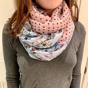 Circle Scarf With Contrasting Fabrics